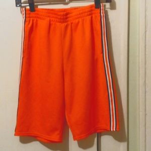 Athletic Works Shorts Boys XL 14-16 Orange w White Blue Orange Stripes ea. Side